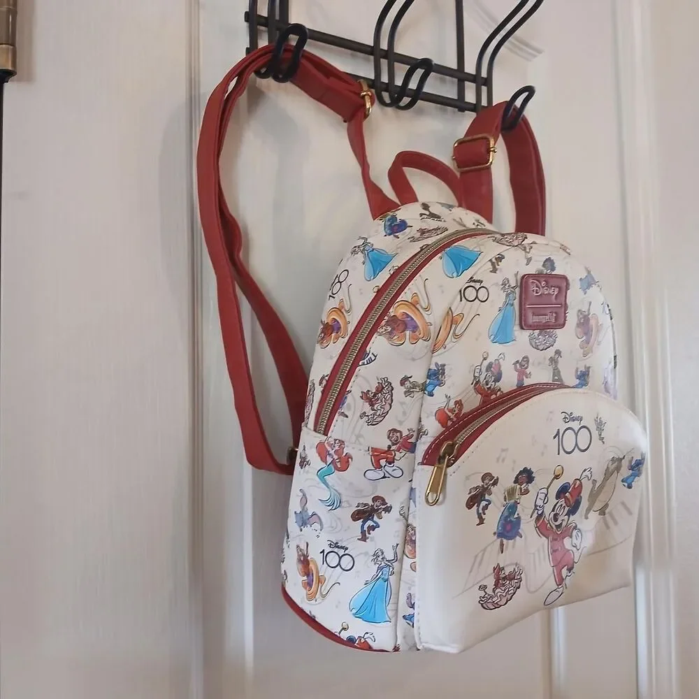 Loungefly Disney 100th Anniversary Mickey Mouse & Band AOP Mini Backpack